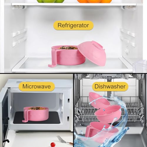 UUGLAM Ramen Bowl Set, Ramen Cooker 33 oz, Ramen Bowls with Chopsticks and Spoon, Microwave Pasta Cooker, Ramen Bowl Microwave Gift College Dorm Essentials for Girls (Pink) - Image 5