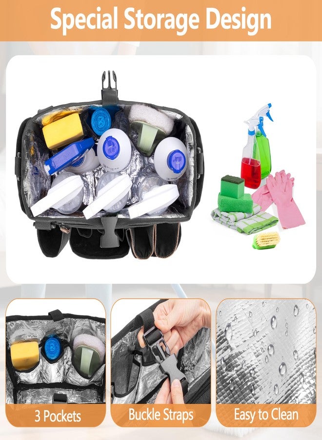 BAFASO Wearable Cleaning Caddy Bag with Adjustable Waist Belt and Shoulder Strap, Cleaning Supplies Organizer for Cleaners & Housekeepers, Black - Image 2