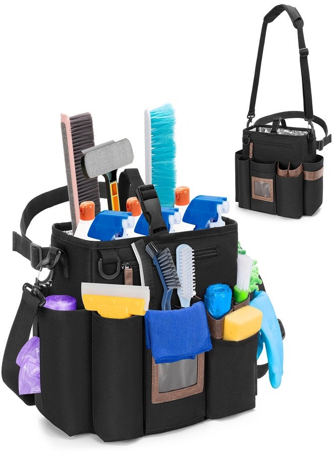 BAFASO Wearable Cleaning Caddy Bag with Adjustable Waist Belt and Shoulder Strap, Cleaning Supplies Organizer for Cleaners & Housekeepers, Black - Image 1