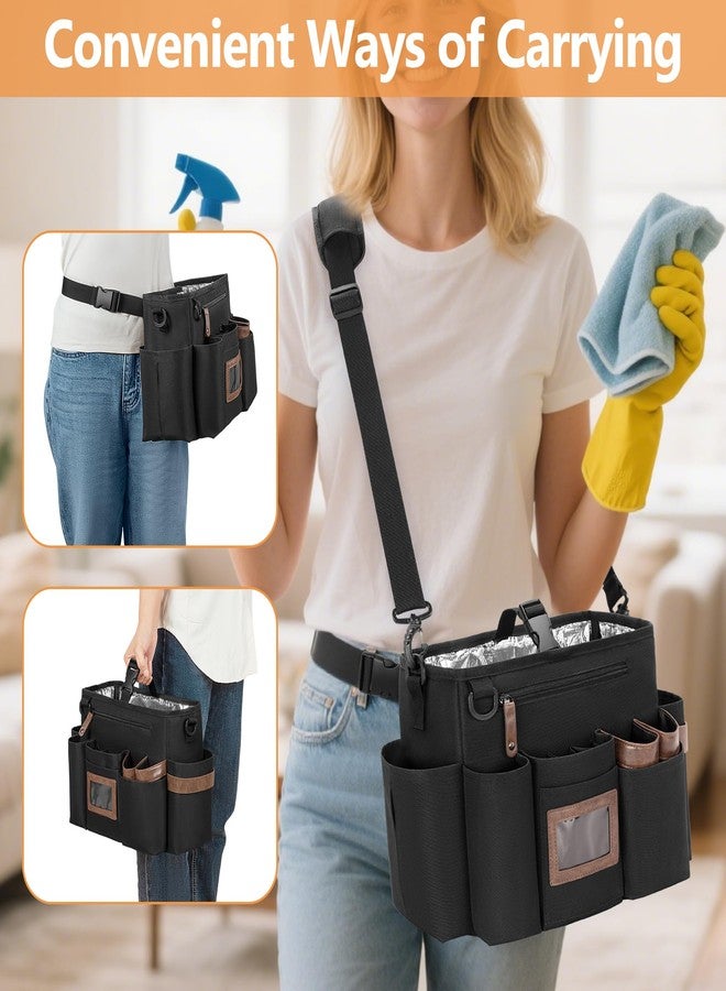 BAFASO Wearable Cleaning Caddy Bag with Adjustable Waist Belt and Shoulder Strap, Cleaning Supplies Organizer for Cleaners & Housekeepers, Black - Image 5