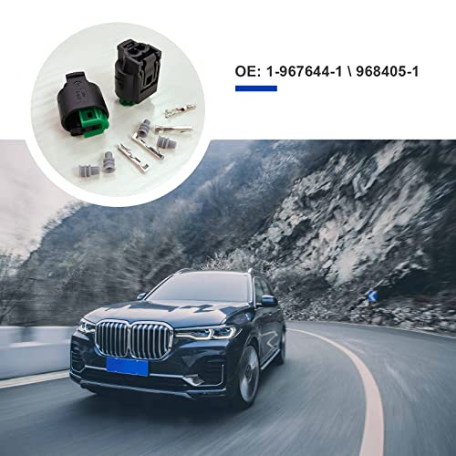 SING F LTD 5 Sets 2 Pin Temperature Sensor Connector 1-967644-1 968405-1 Female Connectors Sensor Plug Kit with Terminals Seals - Image 2