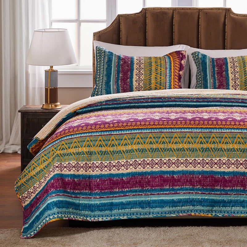 Greenland Home Southwest Quilt Set FullQueen 3 Piece Siesta