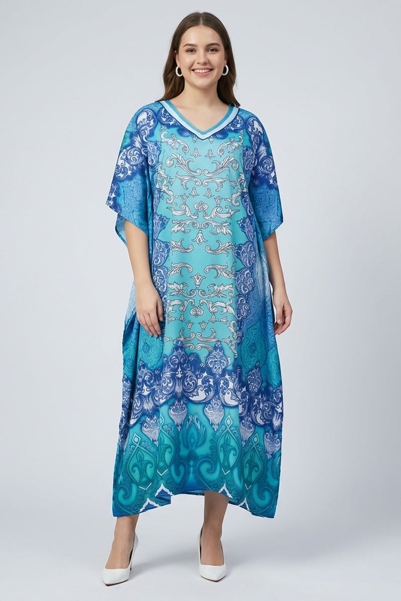 Willow & Whistle Women Allover Print Maxi Dress, Multicolor - Image 1