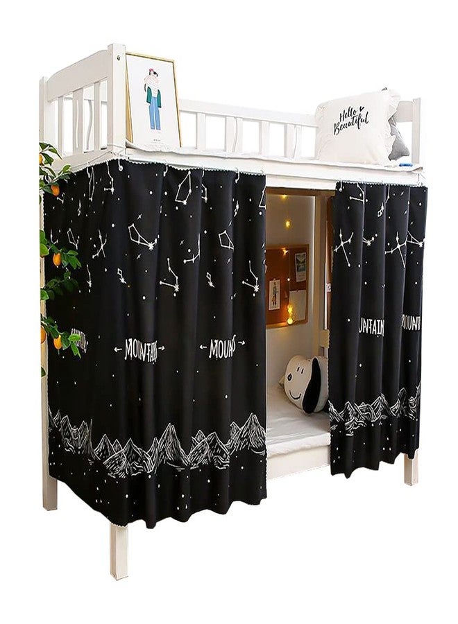 Teanea Bottom Bunk Bed Curtains Privacy Cloth Underbed Curtains for Low Loft Bed Twin, 2 Panels, Mountains - Image 1