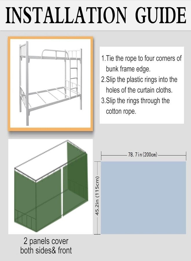 Teanea Bottom Bunk Bed Curtains Privacy Cloth Underbed Curtains for Low Loft Bed Twin, 2 Panels, Mountains - Image 5