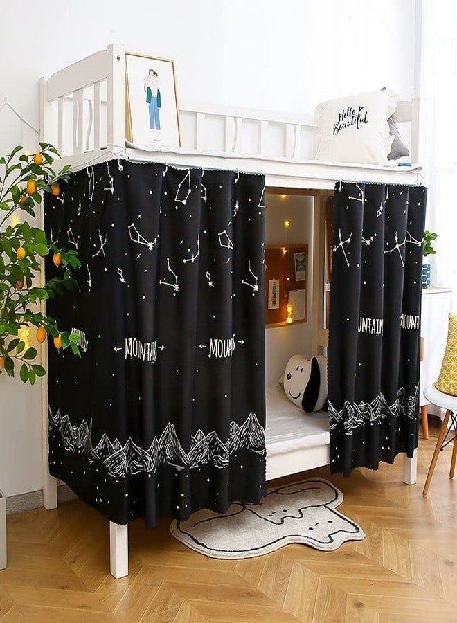 Teanea Bottom Bunk Bed Curtains Privacy Cloth Underbed Curtains for Low Loft Bed Twin, 2 Panels, Mountains - Image 4