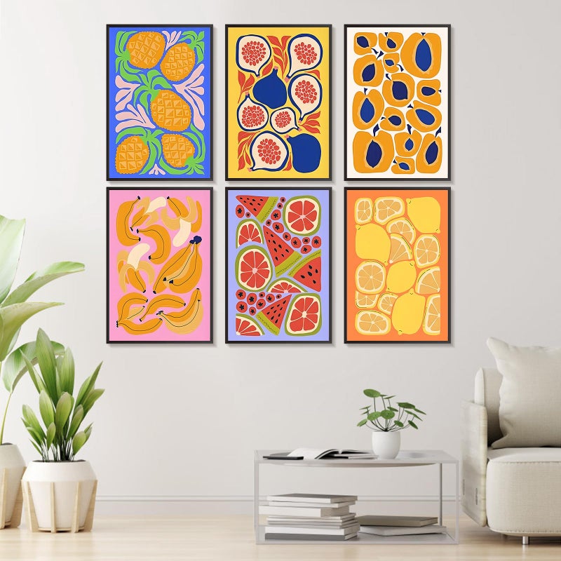 Offito 6 Pack Paint by Numbers Kit for Adults Beginners - 8x12 Inch Fruits Adult Paint by Number Kits on Canvas, Fruit DIY Acrylic Oil Number Painting Kits for Adults, Perfect for Gift Home Decor - Image 2