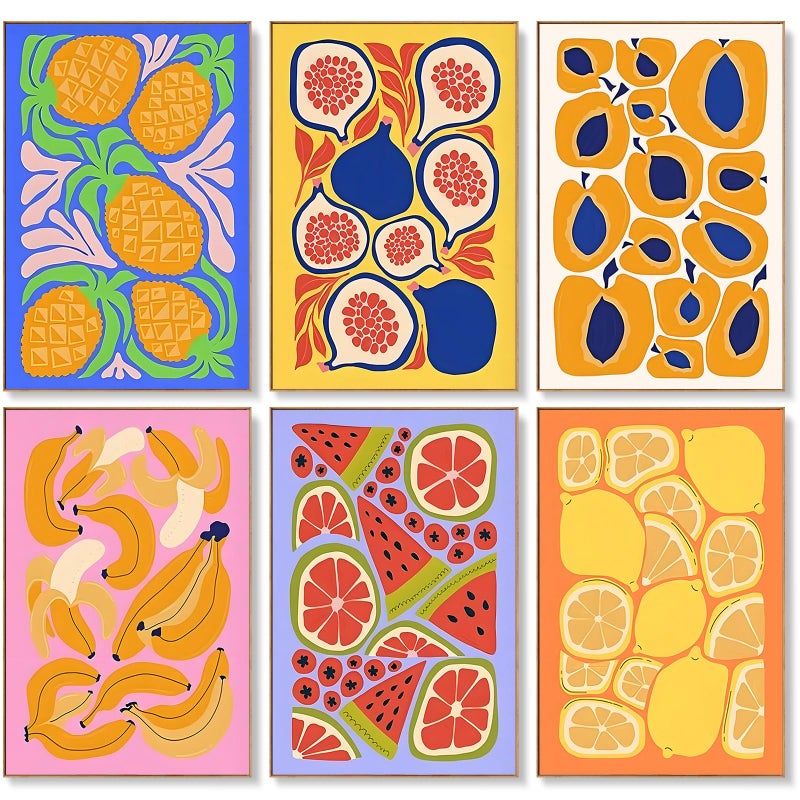 Offito 6 Pack Paint by Numbers Kit for Adults Beginners - 8x12 Inch Fruits Adult Paint by Number Kits on Canvas, Fruit DIY Acrylic Oil Number Painting Kits for Adults, Perfect for Gift Home Decor - Image 1