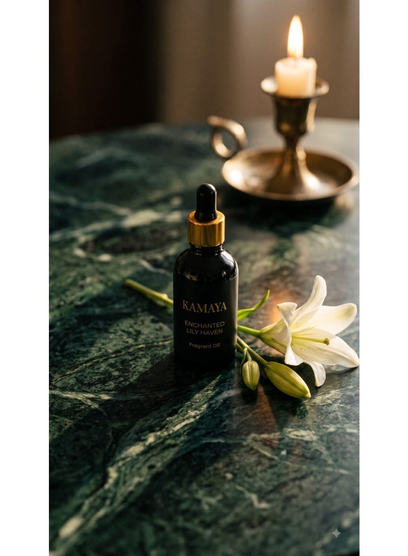 KAMAYA Blossom Caboodle Collection Lily Haven 50 ml essential oil with dropper| Floral Lily fragrance in bright color gift box| Perfect for oil diffusers - Image 1