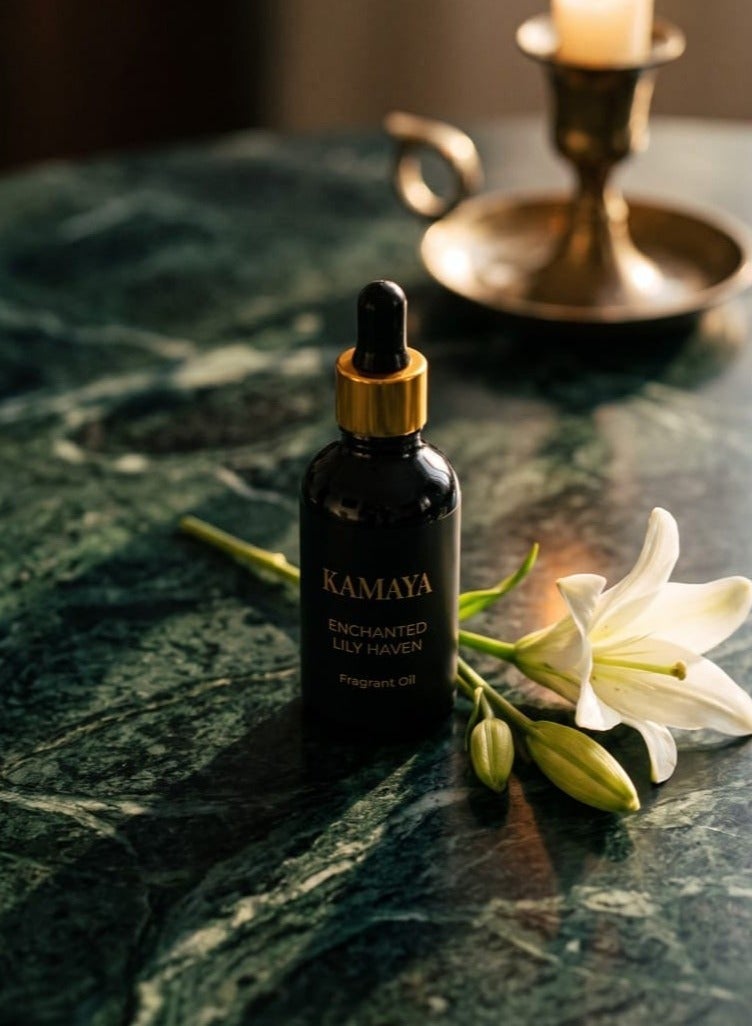 KAMAYA Blossom Caboodle Collection Lily Haven 50 ml essential oil with dropper| Floral Lily fragrance in bright color gift box| Perfect for oil diffusers - Image 1