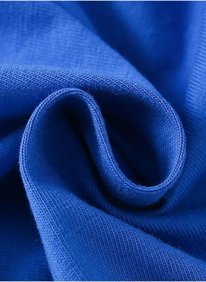 YUNIQEE Blue Printed Short Sleeve Crew Neck T-Shirt