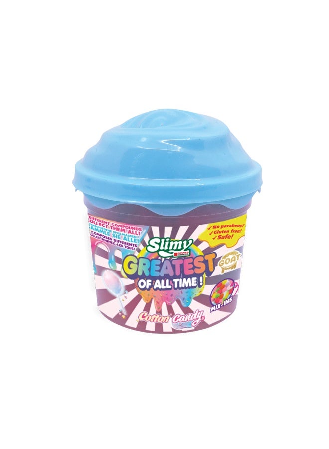 Slimy “GOAT” – Greatest of All Time 100g Cup with Cotton Candy Mix-Ins Assorted - Image 1