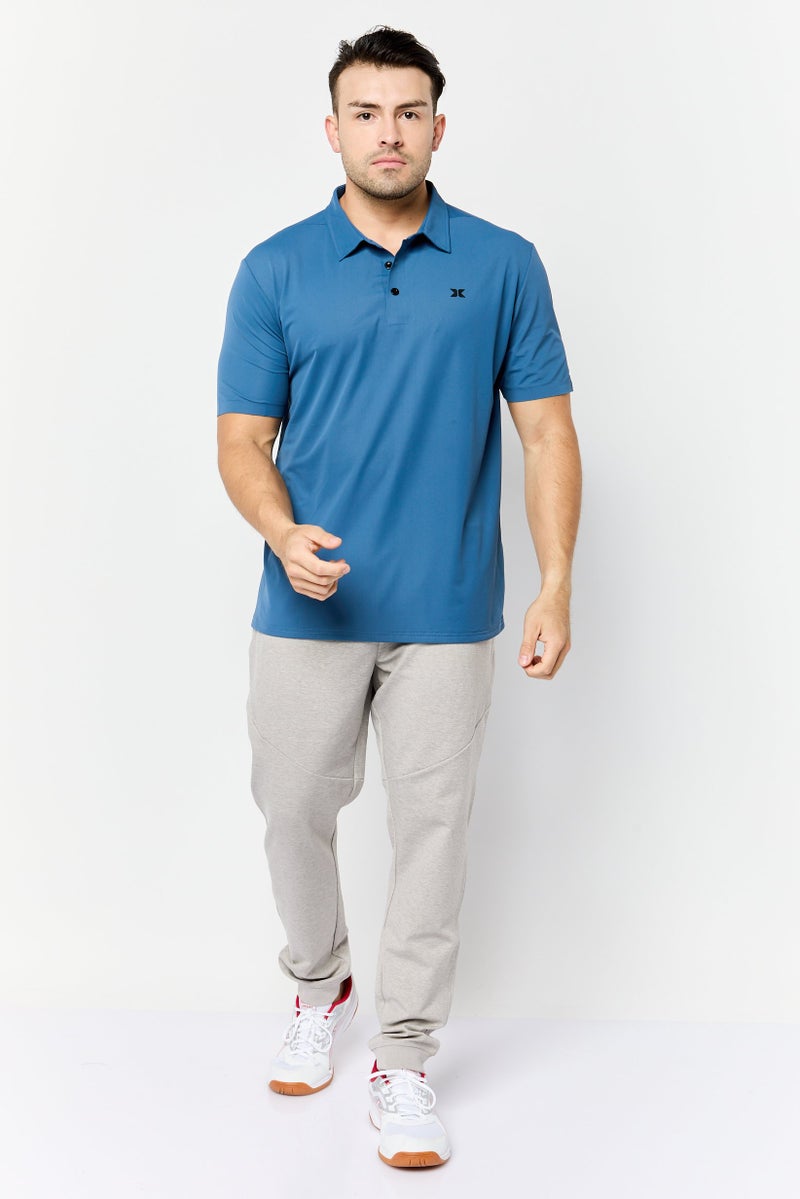 RBX Men Sportswear Fit Short Sleeves Outdoor Polo Shirt, Blue - Image 4