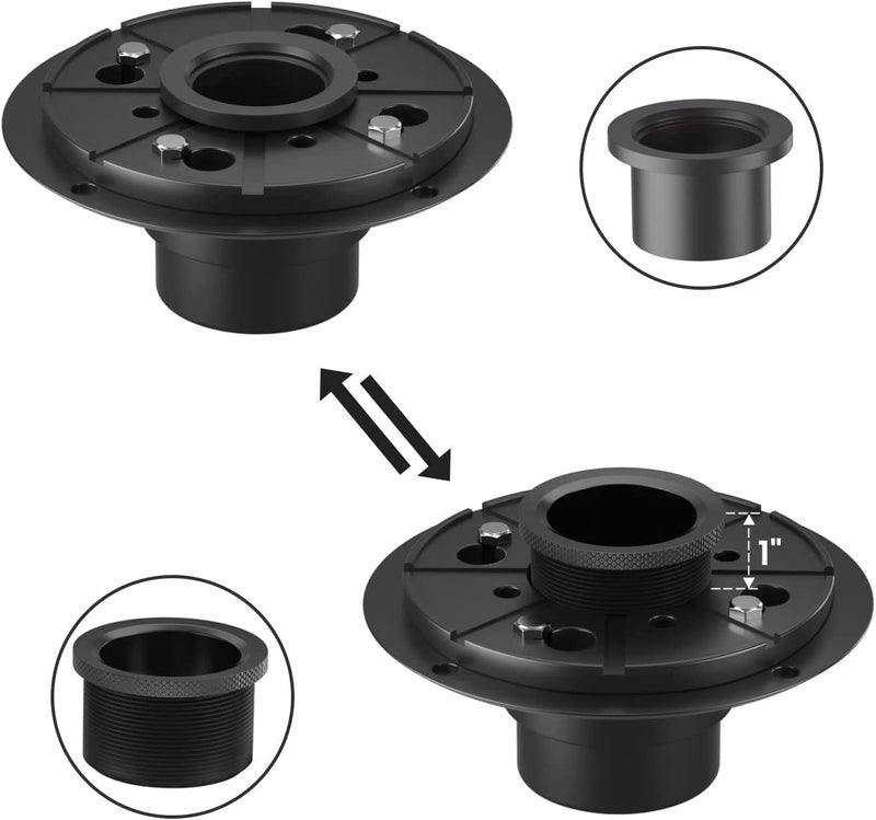 EXF 6-Inch Square Shower Drain with ABS Flange Base, Matte Black 304 Stainless Steel Floor Drain, Removable Grate and Hair Strainer for Modern Bathroom Remodels and Curbless Showers - Image 5