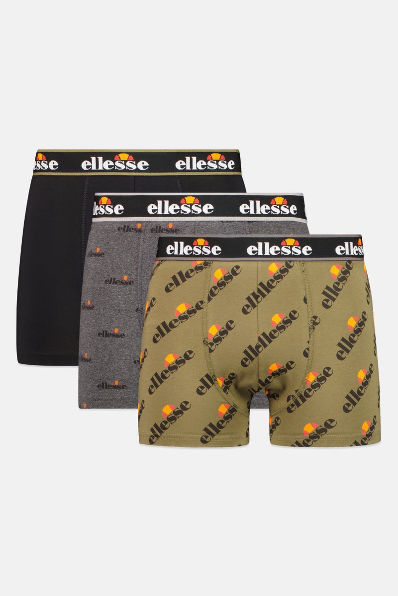 Ellesse Men 3 Pieces Brand Logo Boxers, Multicolor - Image 1