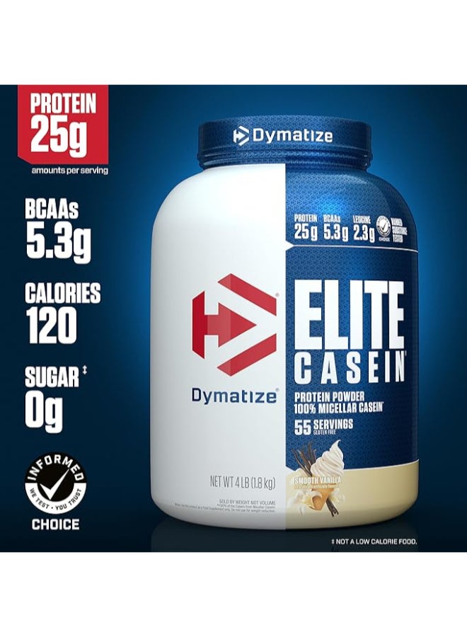 Dymatize ELITE CASEIN SMOOTH VANILLA 4LB - Image 4