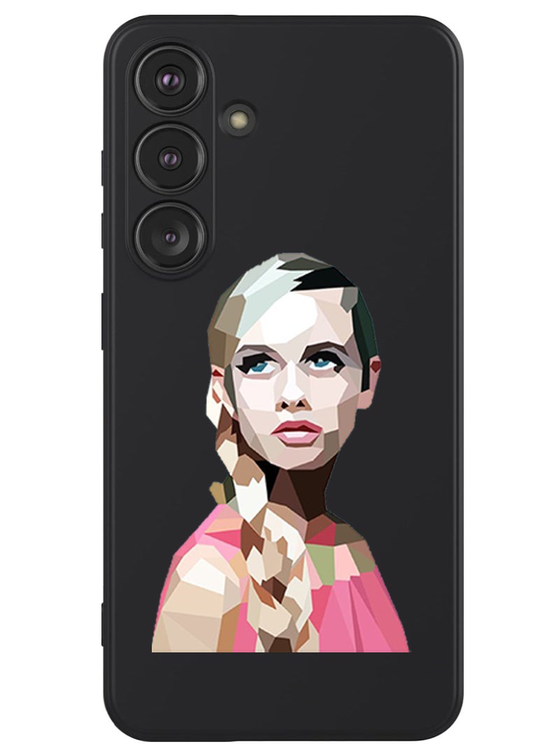 Theodor Protective Slim Fit Case Liquid Silicone Cover with Full Body Protection Anti-Scratch Shockproof Case For Samsung Galaxy S24 Plus (Black) - Girl - Image 1