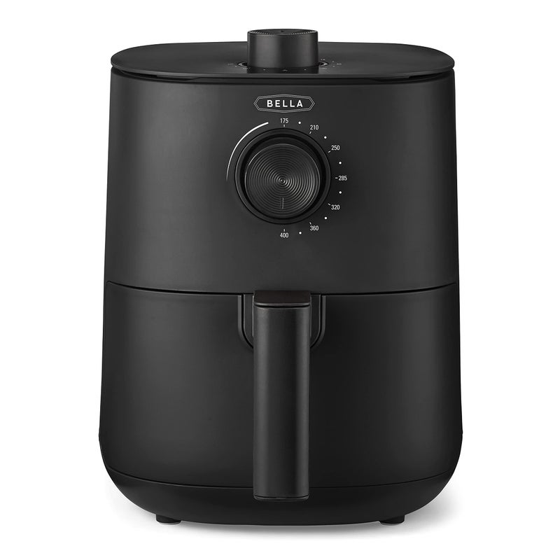Bella BELLA 3 Qt Manual Air Fryer Oven and 5in1 Multicooker with Removable Nonstick and Dishwasher Safe Crisping Tray and Basket 1400 Watt Heating System Matte Black