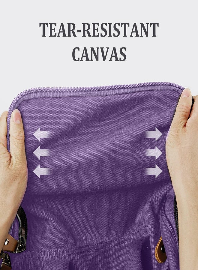Gonex Canvas Duffle Bag for Travel 50L Expandable Duffel Weekend Overnight Bag (Purple) - Image 2