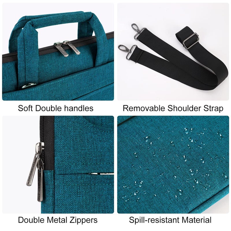 DOMISO 15.6 inch Laptop Messenger Shoulder Bag Tote Bag for Women for Men,Business Travel Work Computer Bag Case Briefcase,Compatible with 16 inch MacBook Pro/Max,15.6 inch HP Lenovo Dell XPS 16, Teal - Image 5