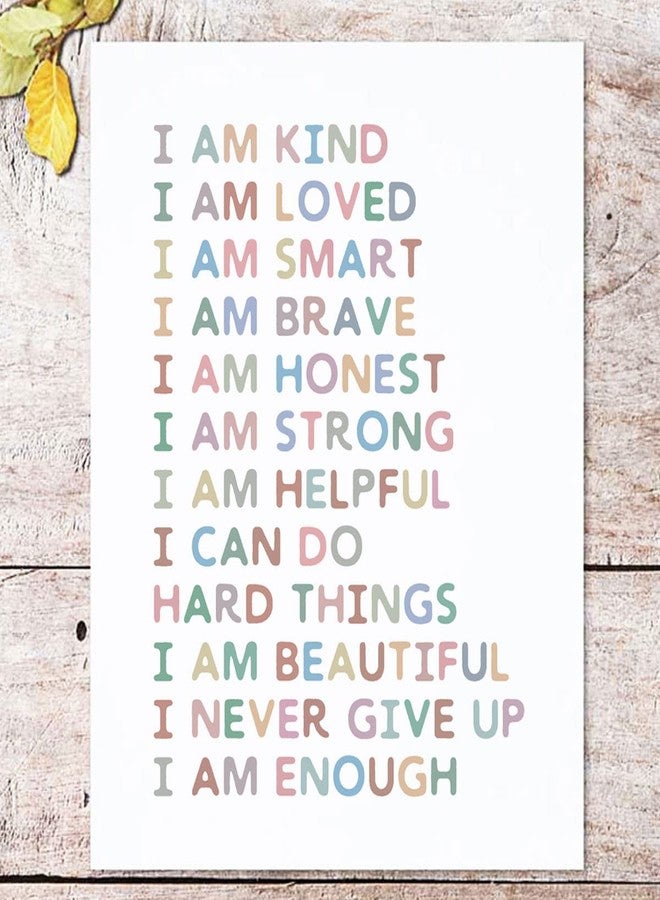 ZEARPT Positive Affirmations Wall Decor for Kids Room, Watercolor Kids Affirmation Poster for Playroom, Nursery & Classroom Decor, Inspirational Positive Quotes Wall Art, 8x10 Unframed - Image 2