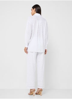 ELLA Sheer Button Down Shirt & Pant Set  - Image 2