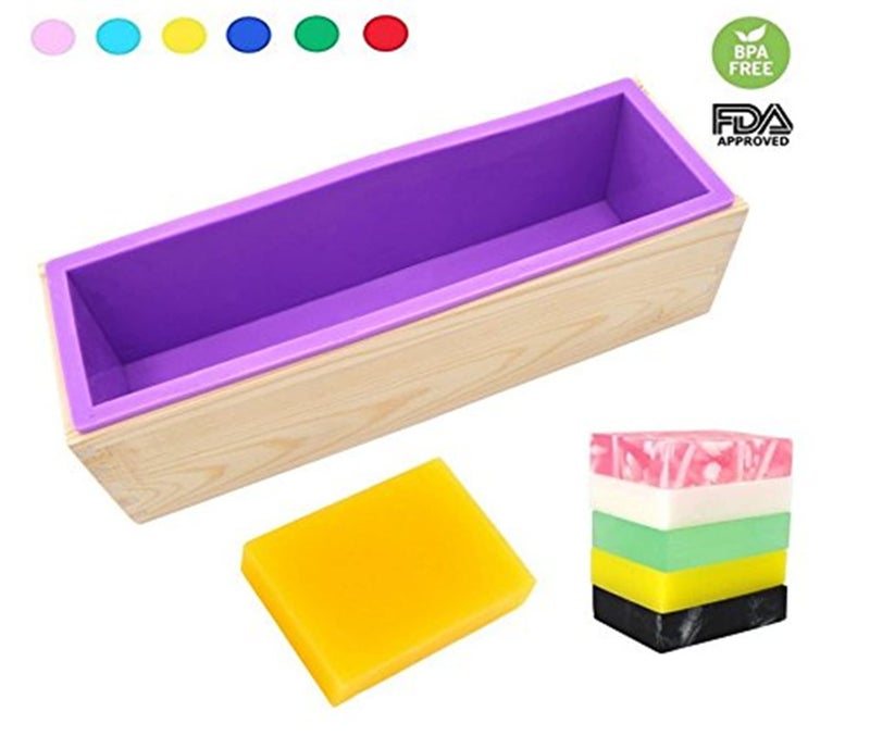 DD-life Flexible Rectangular Soap Silicone Loaf Mold Wood Box for 42oz Soap Making Supplies ¡­ - Image 3