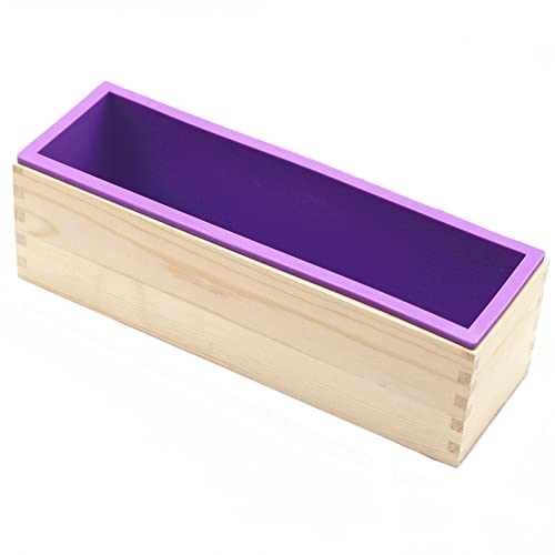 DD-life Flexible Rectangular Soap Silicone Loaf Mold Wood Box for 42oz Soap Making Supplies ¡­ - Image 1