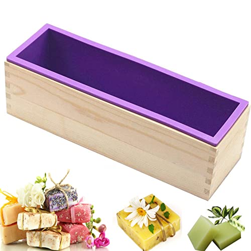 DD-life Flexible Rectangular Soap Silicone Loaf Mold Wood Box for 42oz Soap Making Supplies ¡­ - Image 5