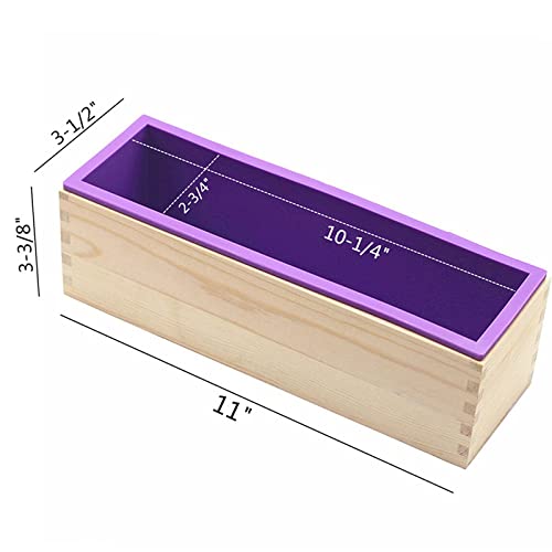 DD-life Flexible Rectangular Soap Silicone Loaf Mold Wood Box for 42oz Soap Making Supplies ¡­ - Image 2