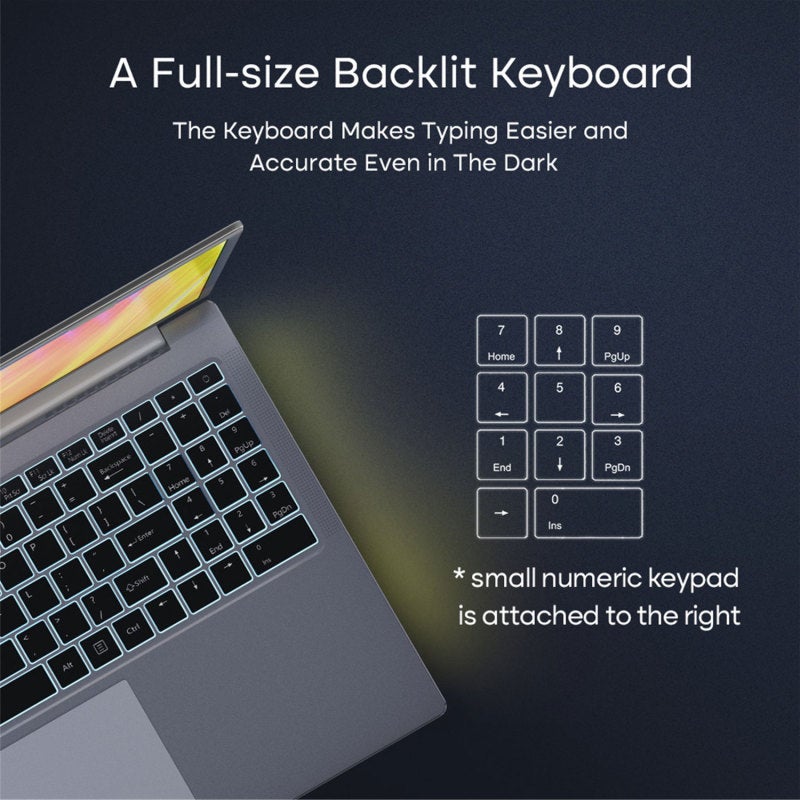 16 Inch Intel Core i7-13620H Laptop 32GB RAM 1TB SSD 2.5K QHD IPS Screen Fingerprint Unlock Backlit Keyboard WiFi 6 Silver Metal Case Notebook for Business Work Silver - Image 5