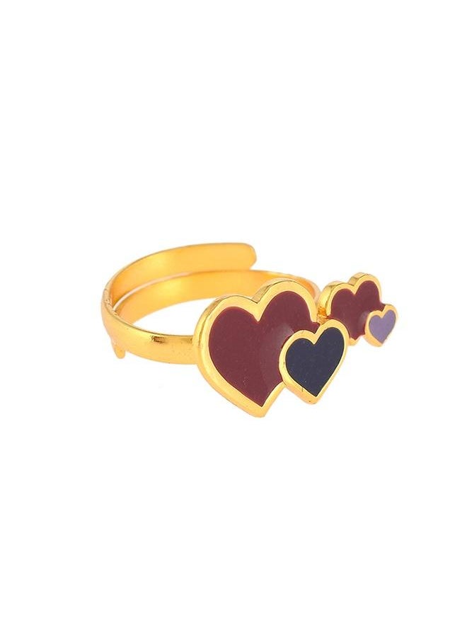 VOYLLA - Valentine's Day Collection Enamelled Hearts Ring - Image 1