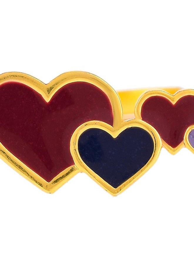 VOYLLA - Valentine's Day Collection Enamelled Hearts Ring - Image 1