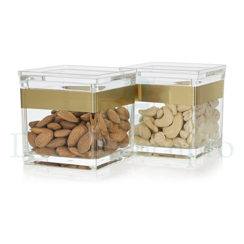 Dec Kitchenpro Acrylic Square Jar Premium Acrylic Square Jar with Clear Design For Storing Pack of 1 - Image 2