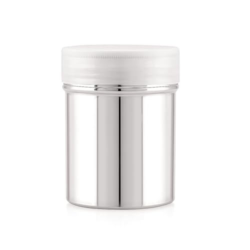 GS Kitchenware Stainless Steel Powder Shaker with Screw-On Cap, 300 ML, Kitchen Dredger for Spices, Sugar, Salt, Flour. - Image 2