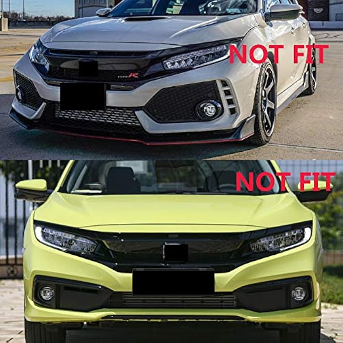 GZYF Glossy Black Auto Front Bumper Lip Spoiler Splitter Air Dam Compatible with Honda Civic Sedan 2016-2018 - Image 4