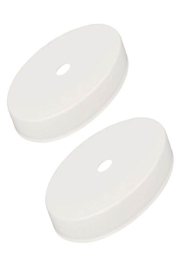 OML Ceiling Canopy Kit, 100mm x 20mm Metal Lamp Holder Base, Deep Single Hole Light Fixture Plate, Pendant Light Chassis for Hanging Chandeliers & DIY Installation - Pack of 2 (White) - Image 1