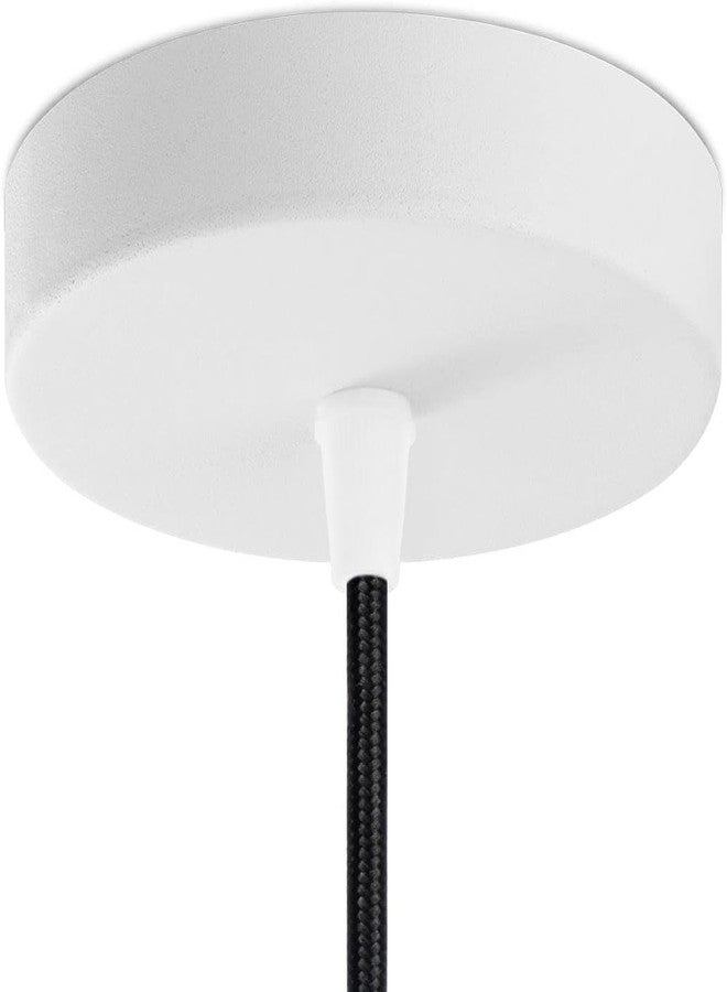 OML Ceiling Canopy Kit, 100mm x 20mm Metal Lamp Holder Base, Deep Single Hole Light Fixture Plate, Pendant Light Chassis for Hanging Chandeliers & DIY Installation - Pack of 2 (White) - Image 5