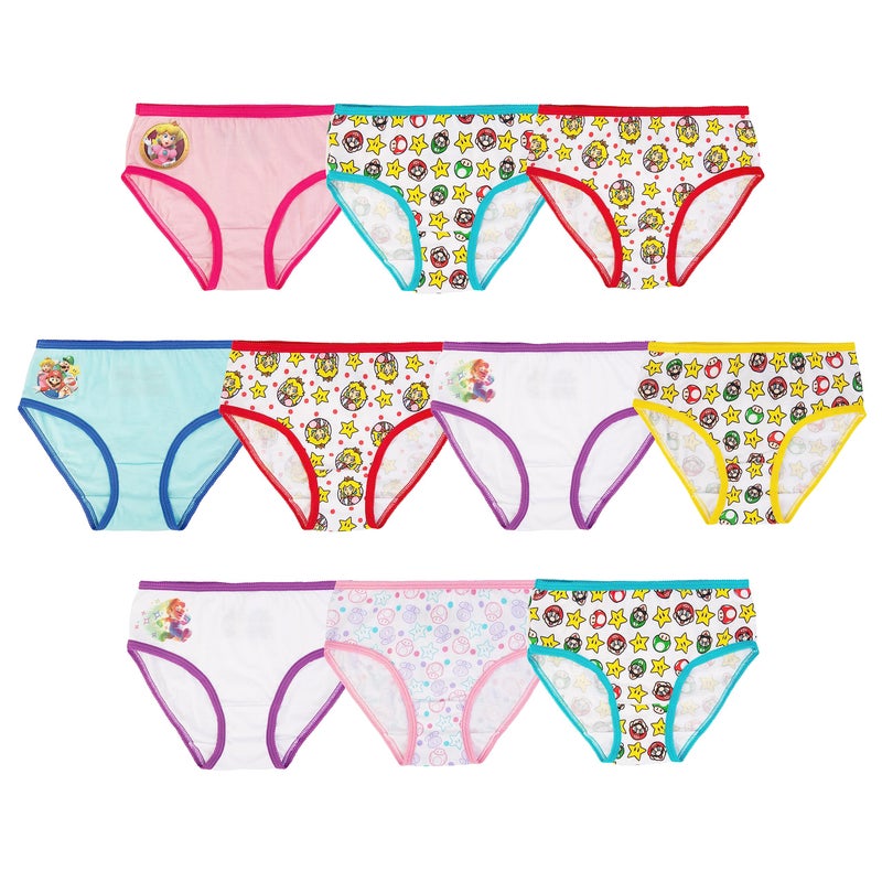 Nintendo Princess Peach, Daisy, Yoshi, Super Mario and Luigi 100% Combed Cotton Underwear available in size 4, 6, and 8 - Image 1