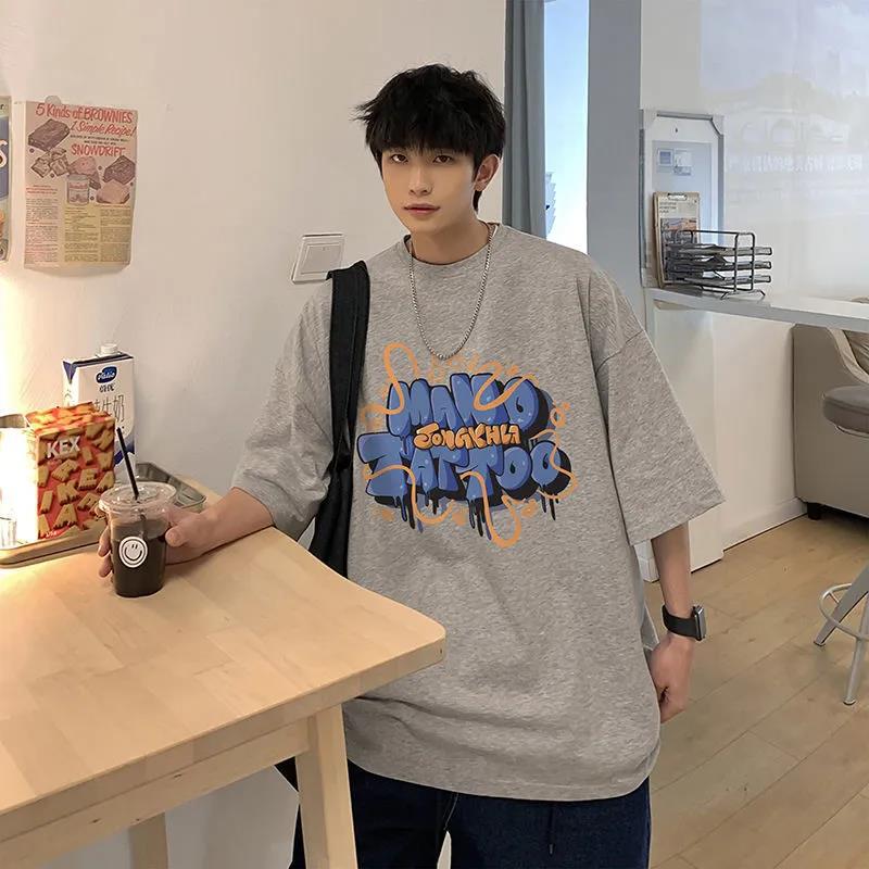 Men'S Cotton Short-Sleeved T-Shirt New Ins Niche Oversize Loose Couple Korean-Style Half-Sleeved T-Shirt - Image 3