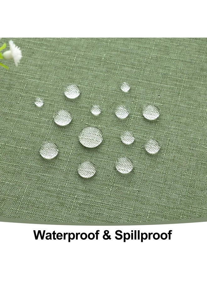Smiry Rectangle Table Cloth Linen Textured, Waterproof Spillproof Anti-Wrinkle Burlap Tablecloth, Washable Decorative Fabric Table Cover for Dining, Party, Banquet, 60 x 84 Inch, Sage Green - Image 3