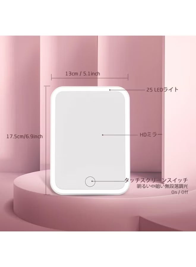 Mirror with Light, 3 Color Modes, Adjustable Brightness, Mirror with Light, Convenient to Carry, LED Mirror, Lightweight, Rechargeable, Makeup Mirror - Image 2