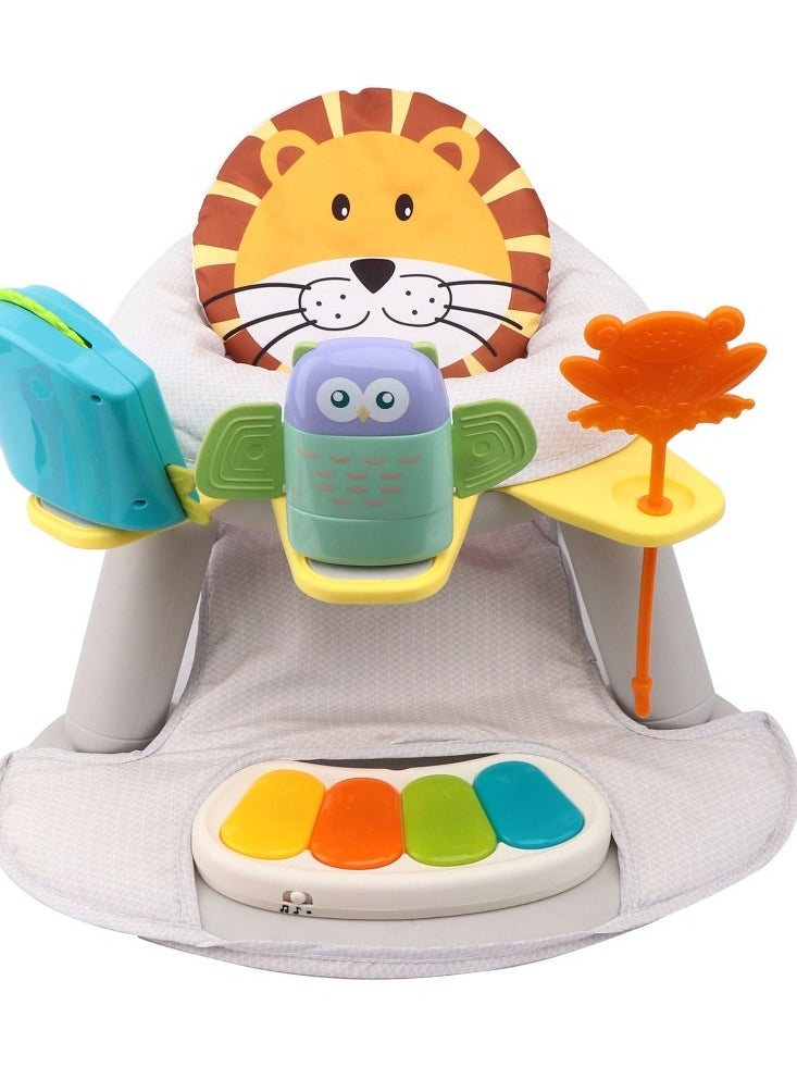 TEKNUM 2-In-1 Dining Chair, Toddler Play Seat With Pedal Piano -White  - Image 2