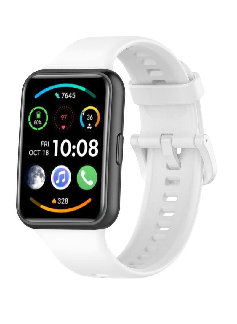 Bands Compatible with Huawei Watch Fit 2 Strap, Soft Silicone Sport Classic Replacement for Huawei Watch Fit 2 Smartwatch  - Image 1