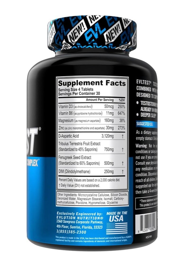 EVLUTION NUTRITION Complete Testosterone Booster for Men - Post Workout Recovery Testosterone Supplement with DIM Plus D Aspartic Acid and Tribulus - EVLTest Estrogen Blocker for Men Post Workout Supplement  - Image 2