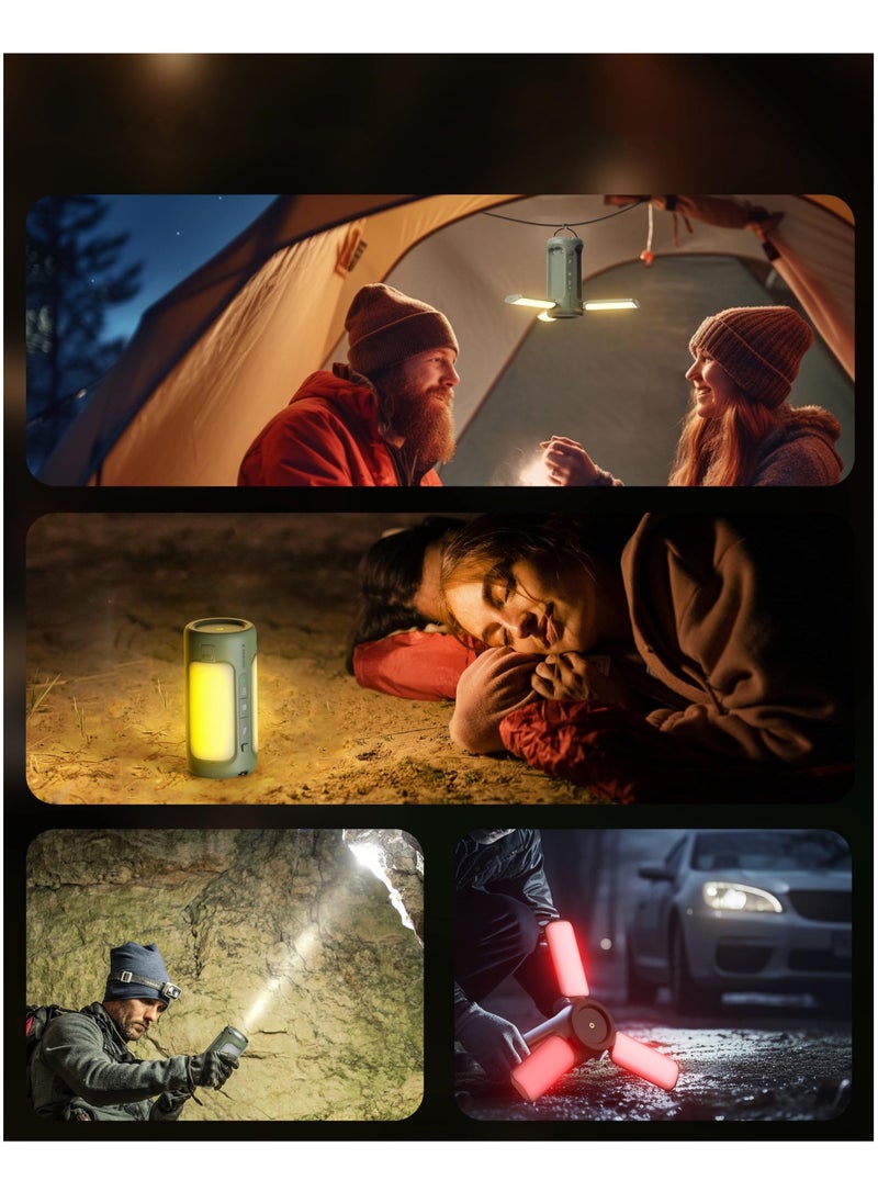 LED Camping Lantern with Flashlights, Rechargeable and Waterproof Tent Light, 4 Light Modes, 6000mAh Power Bank, Essential for Camping, Emergency, Hiking - Image 3
