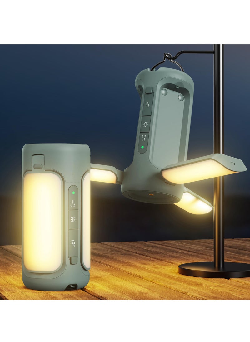 LED Camping Lantern with Flashlights, Rechargeable and Waterproof Tent Light, 4 Light Modes, 6000mAh Power Bank, Essential for Camping, Emergency, Hiking - Image 1