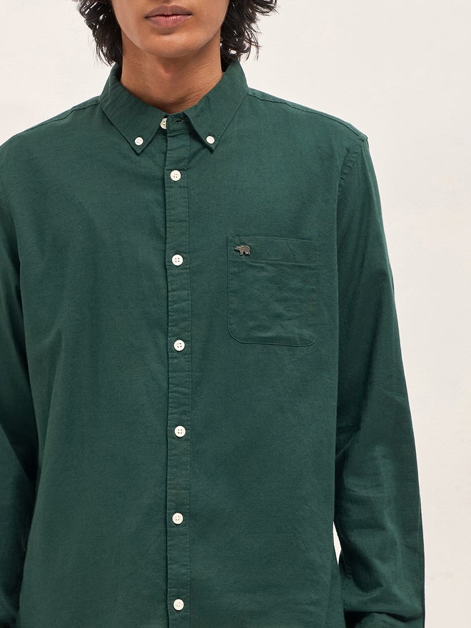 THE BEAR HOUSE Men Cotton Linen Slim Fit Casual Shirt - Image 3