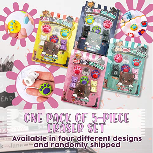 Primo Lines Kawaii Cute Stationary Set Pop Up Pencil Case,8 x Cat Pens,10-in-1 Multi Color Pen,2 x Stickers Cat Sticky Notes Page Markers and Fun Erasers Pack - Cat Stationary Set Cute Stationary Gift Set - Image 5