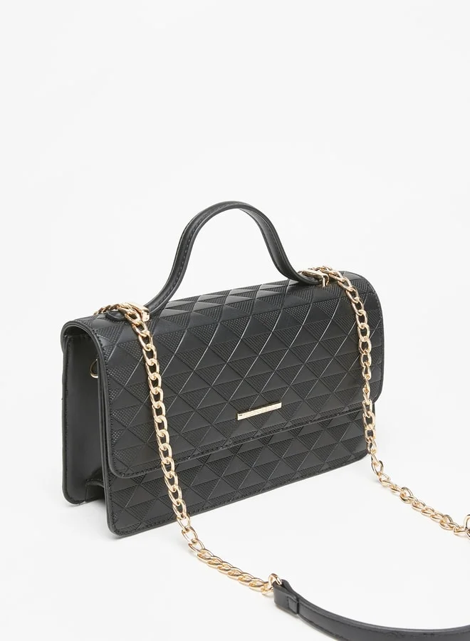 Flora Bella By Shoexpress Women's Textured Satchel Bag with Top Handle and Magnetic Closure